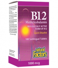 NATURAL FACTORS Vitamin B12 (Methylcobalamin) 1000mcg. / 180 Tabs.