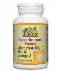 NATURAL FACTORS Super Immune Formula / Vitamins A, D3, Zinc & Omega-3 / 90 Softgels