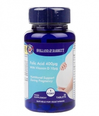 HOLLAND AND BARRETT Folic Acid 400 mcg + Vitamin D 400 IU / Pregnancy Support / 90 Tabs