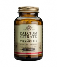 SOLGAR Calcium Citrate + Vitamin D 60 Tabs.